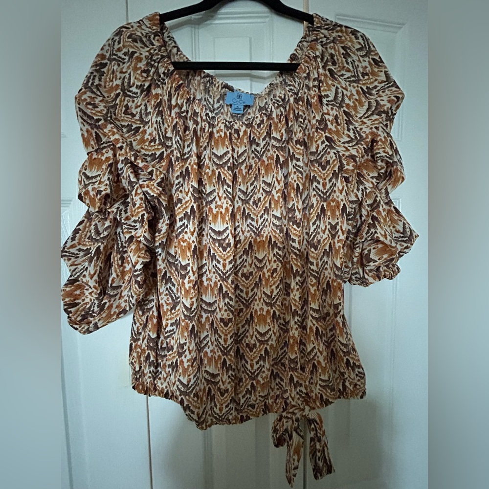 Brown Patterned Women's Top